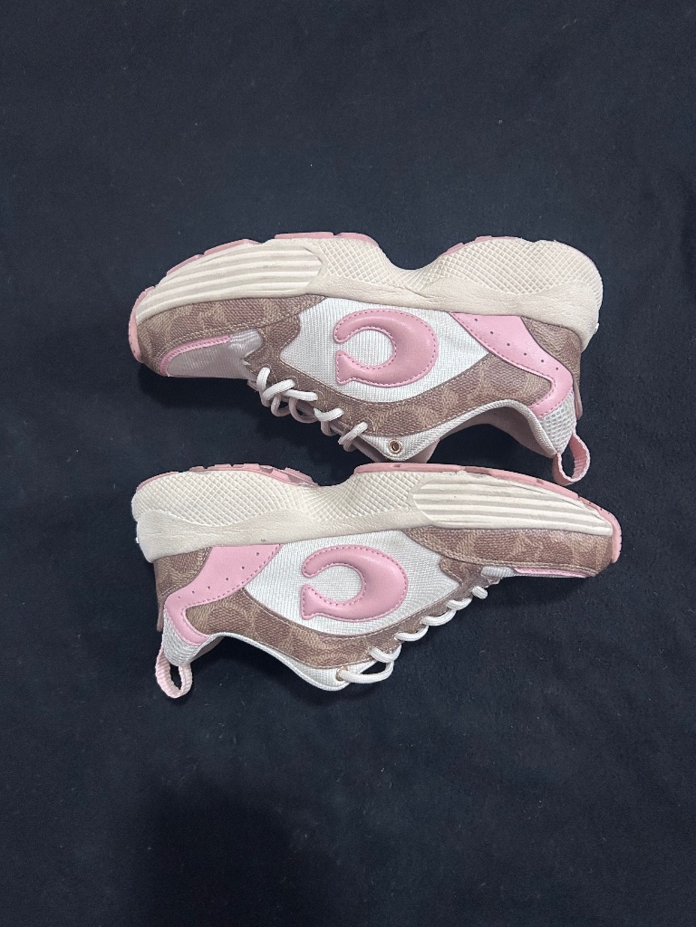 Pink and brown Coach shoes